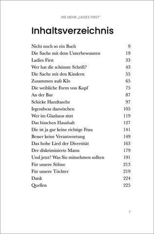 Inhaltsverzeichnis Nie mehr Ladies First